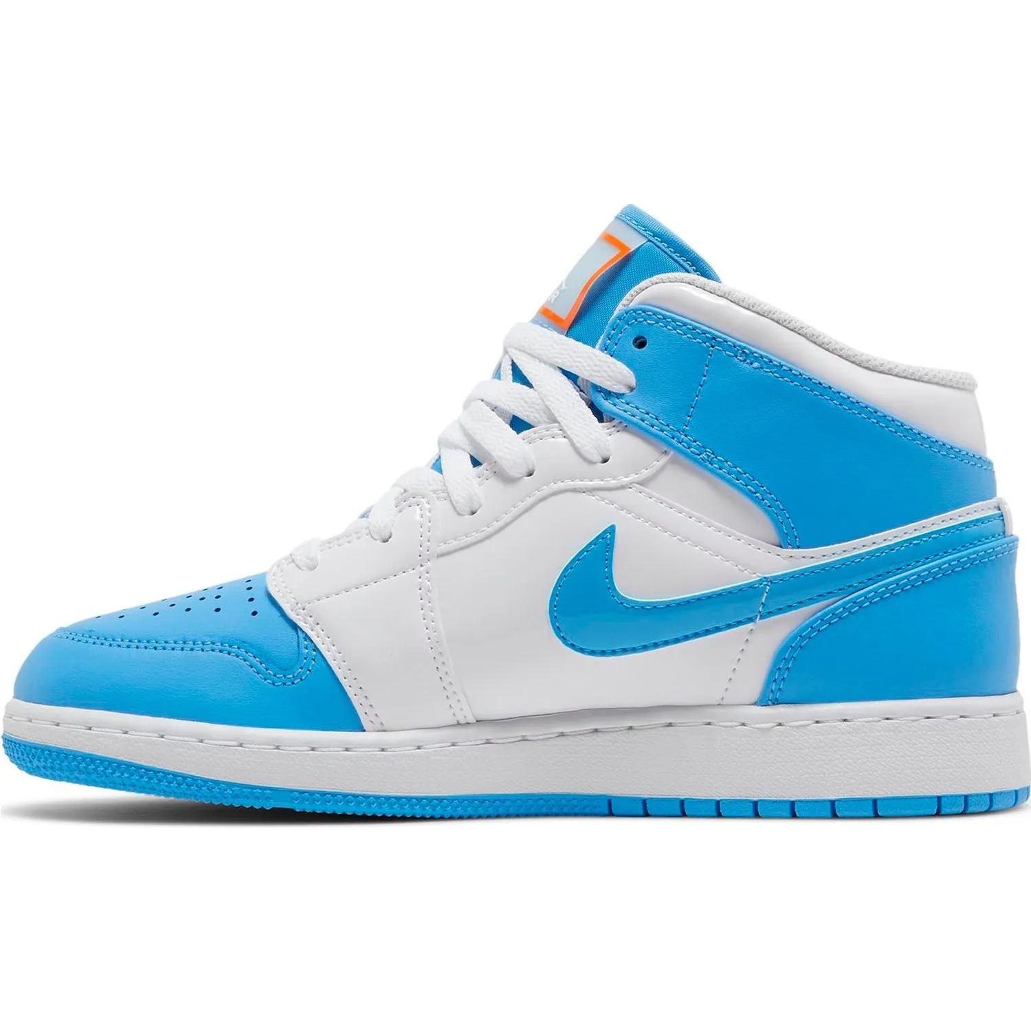 Nike Air Jordan 1 Mid GS sneakers, white-blue