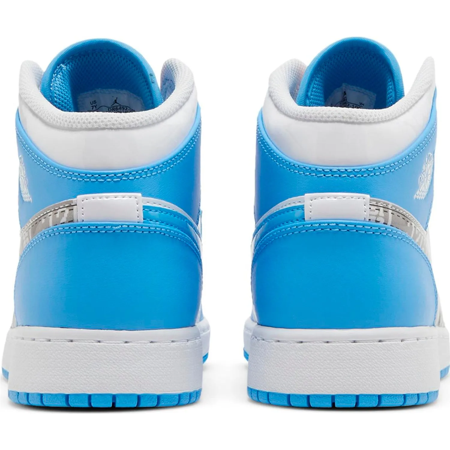 Nike Air Jordan 1 Mid GS sneakers, white-blue