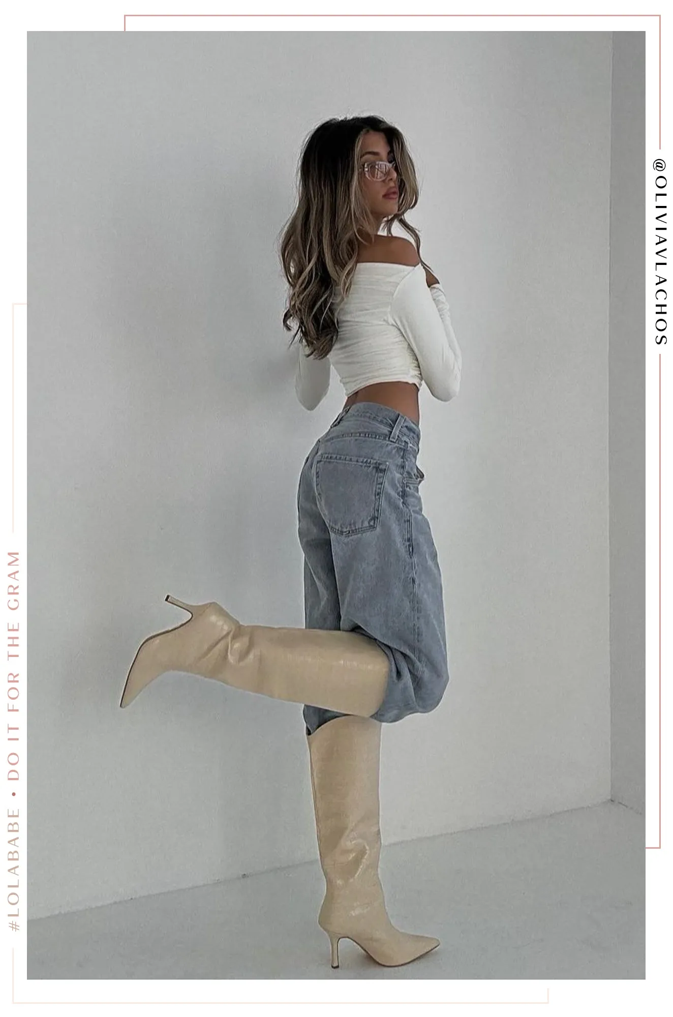 Shyla Knee High Boots - Ivory