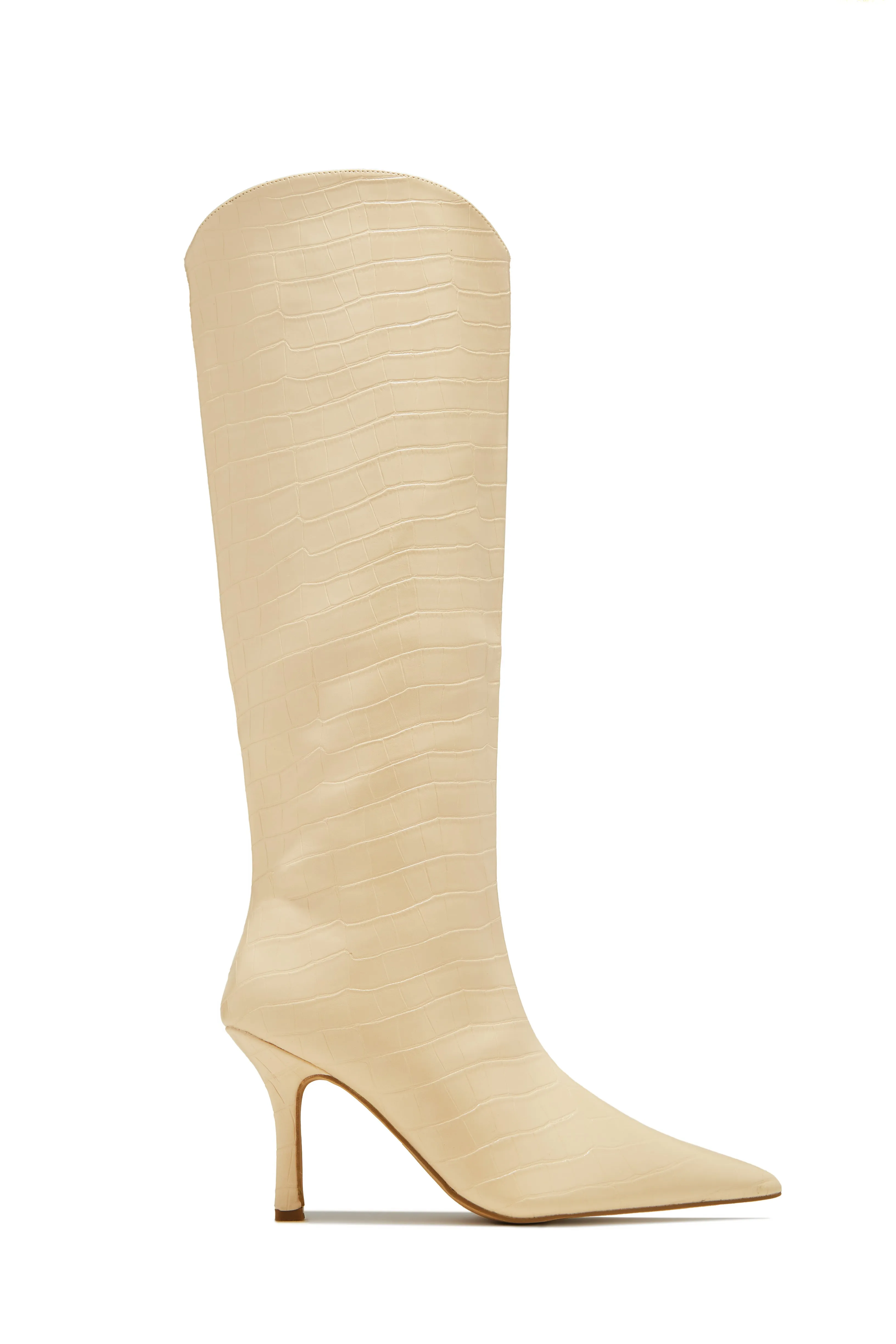 Shyla Knee High Boots - Ivory