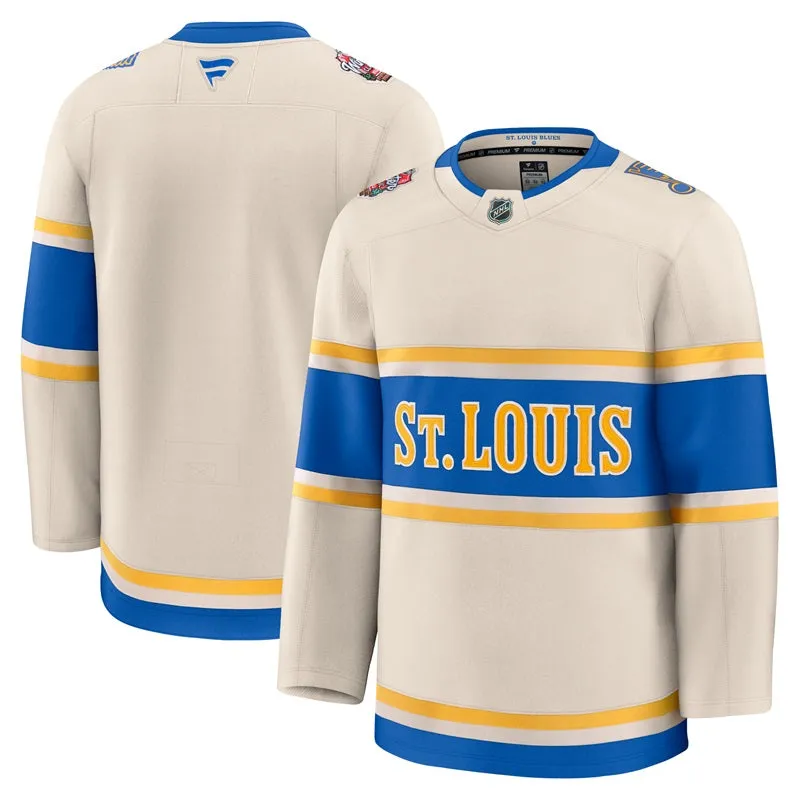 ST. LOUIS BLUES FANATICS PREMIUM WINTER CLASSIC JERSEY - BEIGE