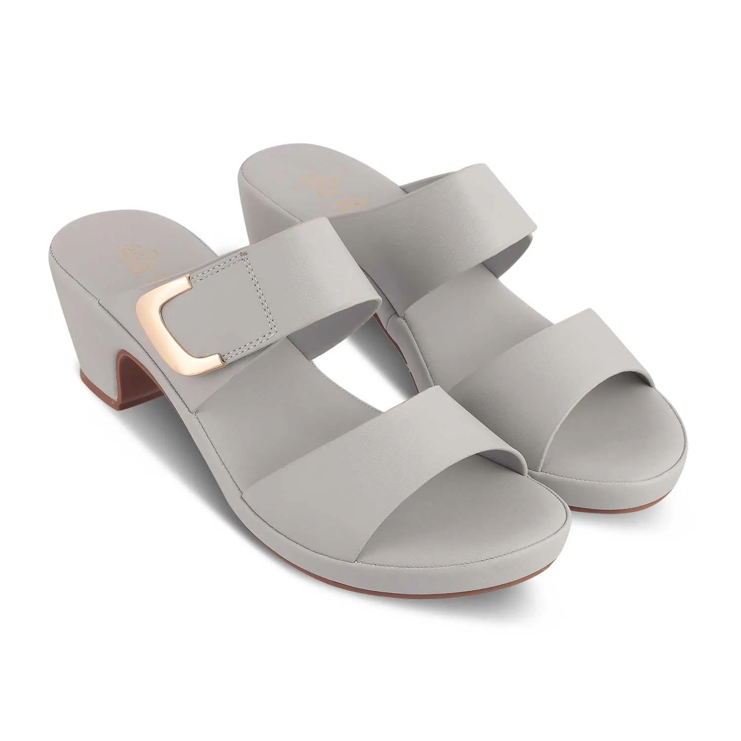 The Bona Grey Women's Casual Block Heel Sandals Tresmode