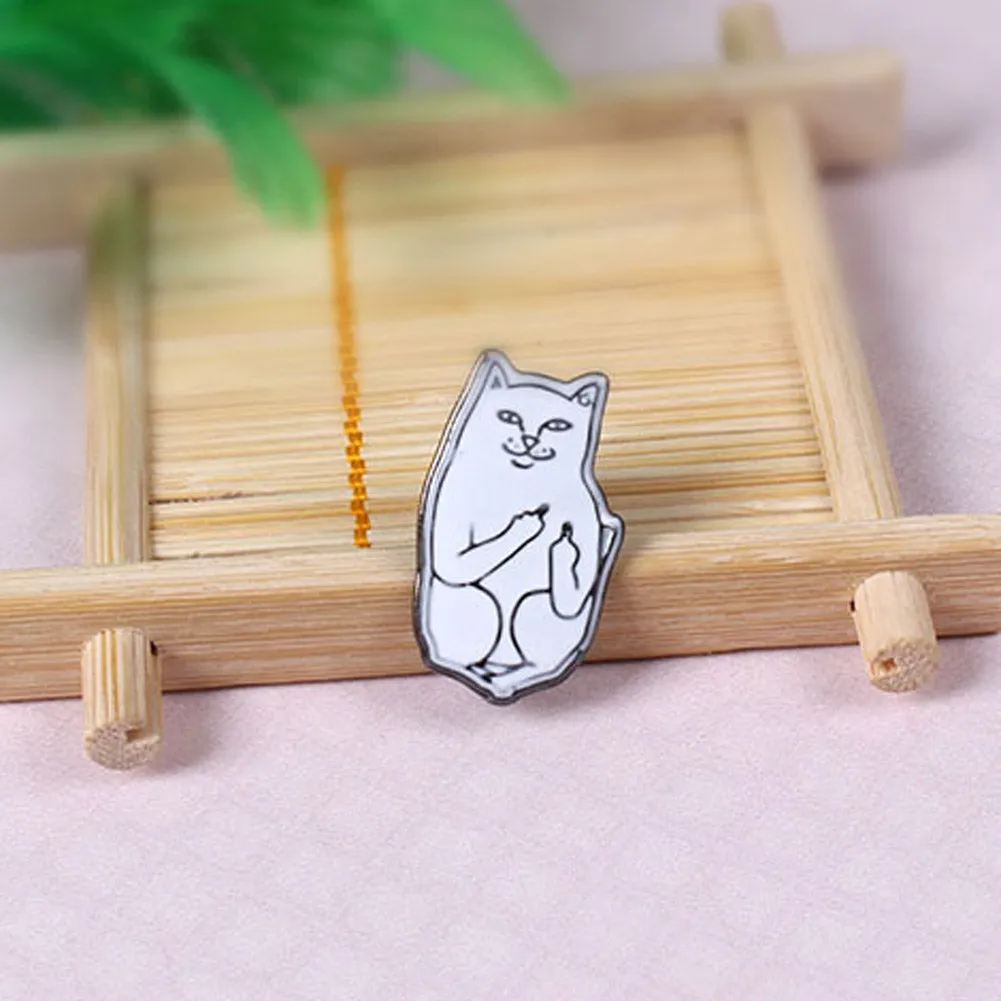 Trendy  Funny Finger Cat Brooch