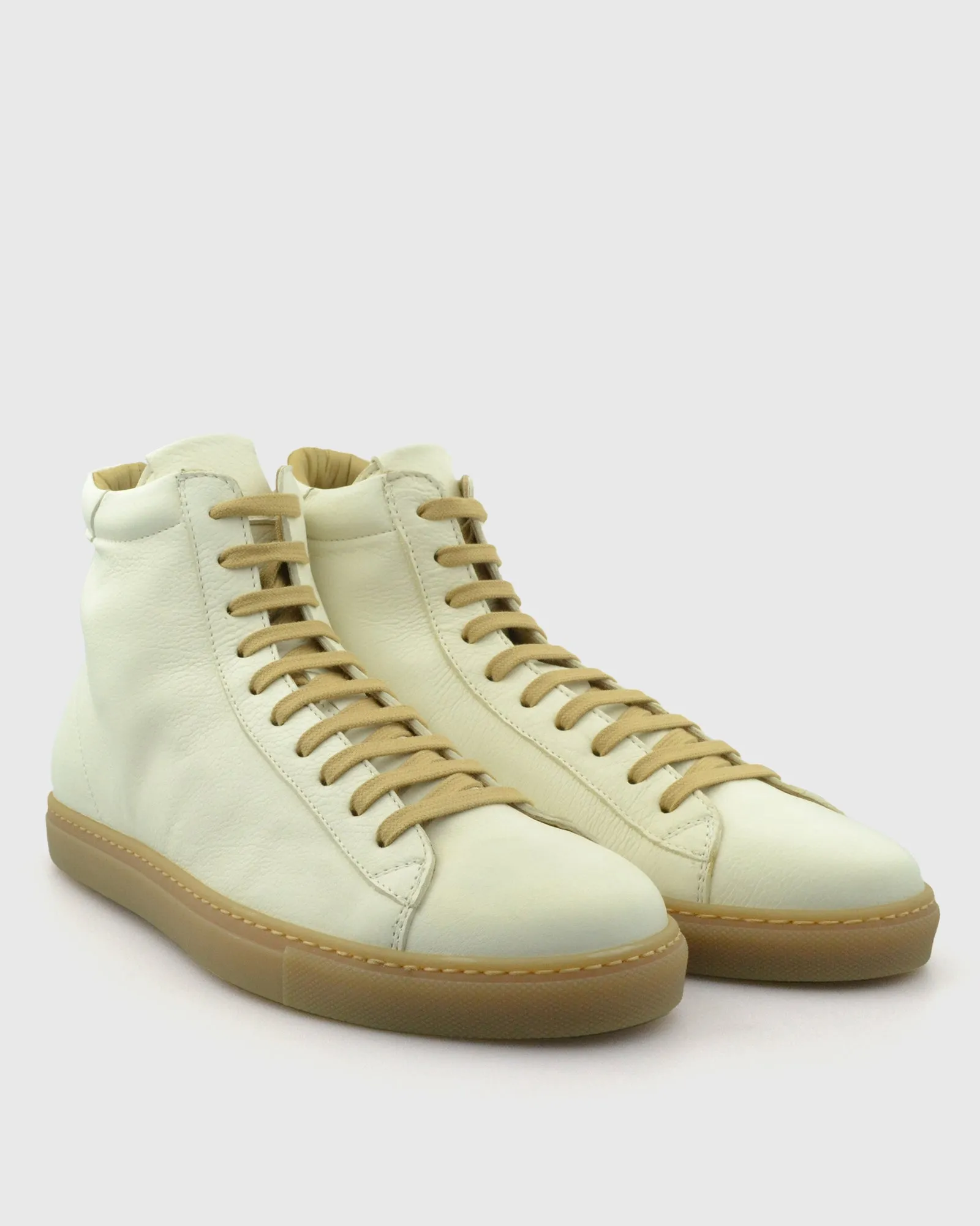 VINCENT & FRANKS VFW23 PUTTY HIGH-TOP LEATHER SNEAKER